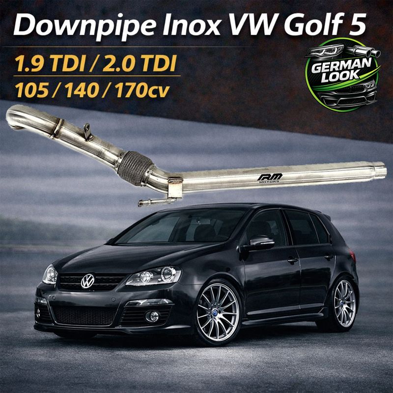 Downpipe Inox VW Golf 5 1.9 TDI 2.0 TDI 105 140 170cv Performance