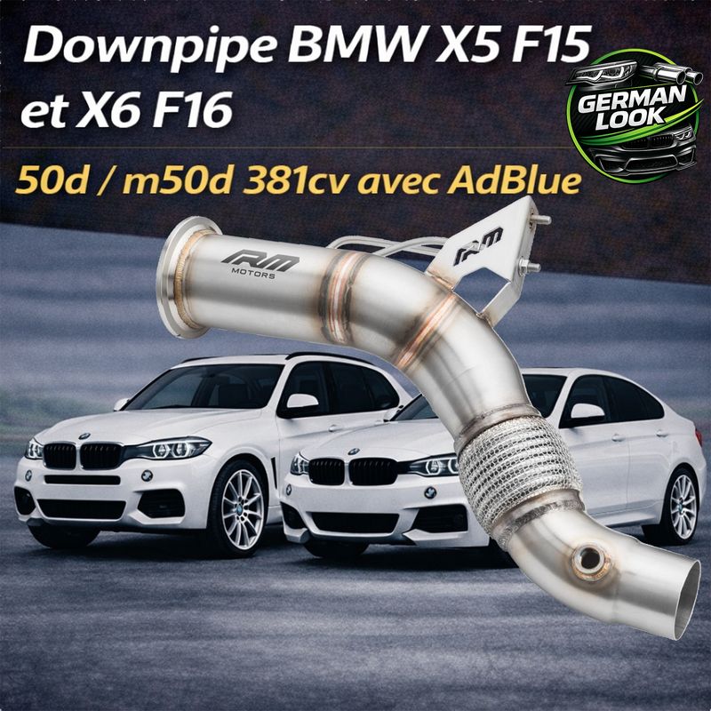 Downpipe BMW X5 F15 X6 F16 M50d 50d N57S 381cv Inox RM Motors 88.9mm