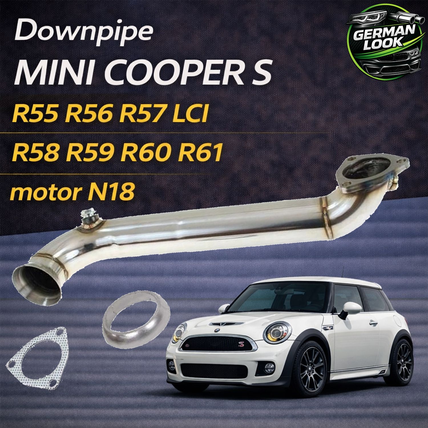 Downpipe Inox Mini Cooper S N18 R55 R56 R57 R58 R59 R60 R61 LCI Performance Downpipe Inox Mini Cooper S N18 R55 R56 R57 R58 R59 R60 R61 LCI Performance