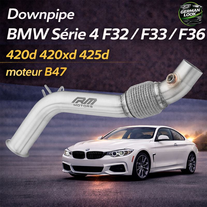 Downpipe RM Motors BMW Série 4 F32 F33 F36 B47 420d 420xd 425d Euro 6 Performance