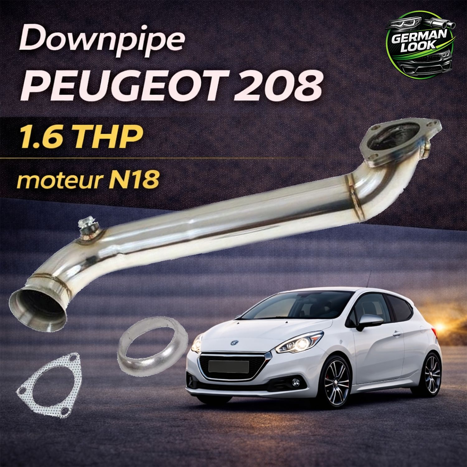 Downpipe Inox Peugeot 207 208 308 RCZ 1.6 THP N18 Citroën DS3 C4 Performance