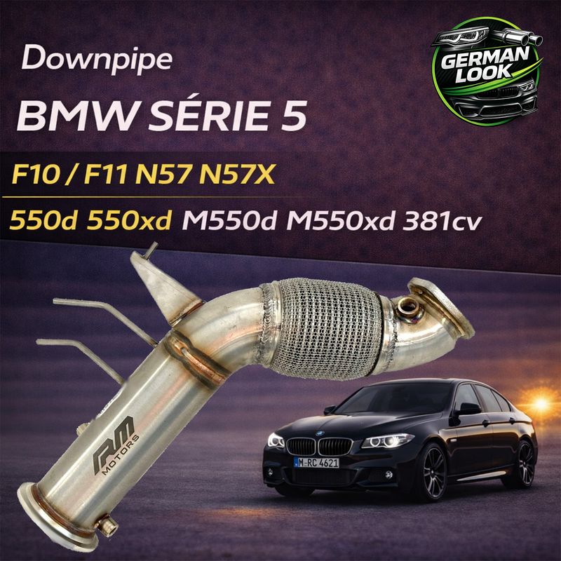 Downpipe RM Motors BMW Série 5 F10 F11 N57X M550d M550xd 381cv Inox Performance