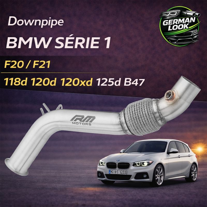 Downpipe RM Motors BMW Série 1 F20 F21 B47 118d 120d 120xd 125d Euro 6 Inox