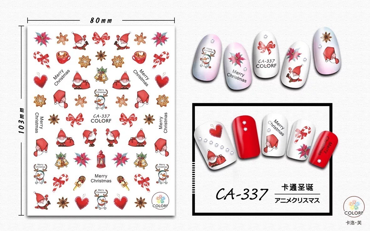 Christmas Nail Sticker CA-337 COLORF