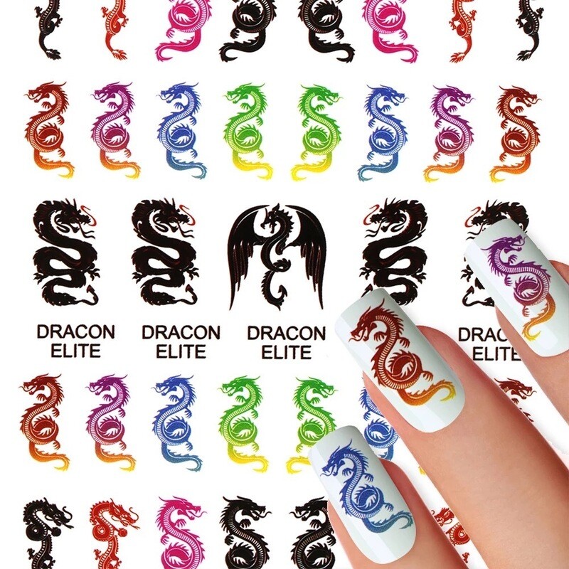 Nail Art Sticker - dragon design- #2