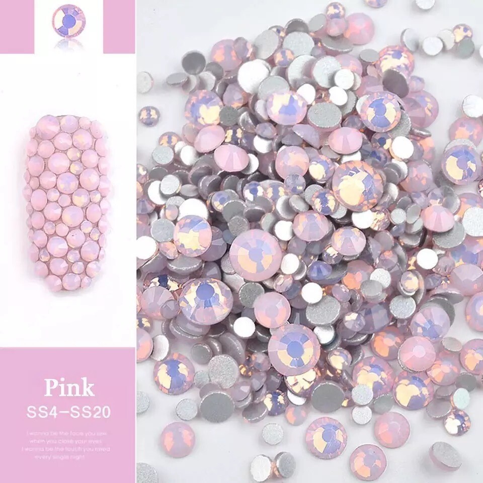 AB Glass Nail Art Rhinestone - Pink 002