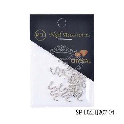 Silver Nail Art Accessories Crystal - Nail Snake Shape