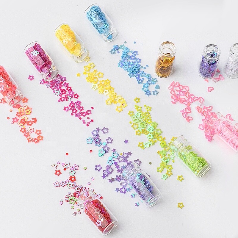 Misscheering 48Pcs Mixed Nail Art Sequins Set Glitter Powders 3d Ultra-thin Sticker Flakes Manicure Decoration