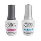 Gelish Dynamic Duo Essentials Collection Soak Off Gel Nail Polish Kit with Foundation Base and Top It Off