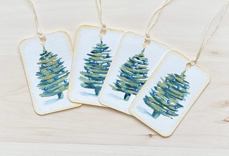 Christmas Tags - Christmas Trees (set of 4)