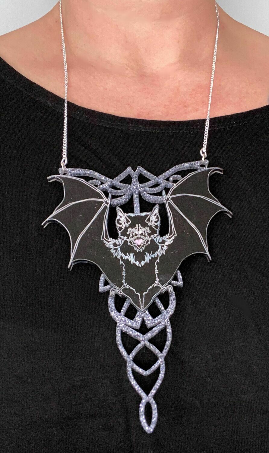 Gothic Filigree Bat Necklace
