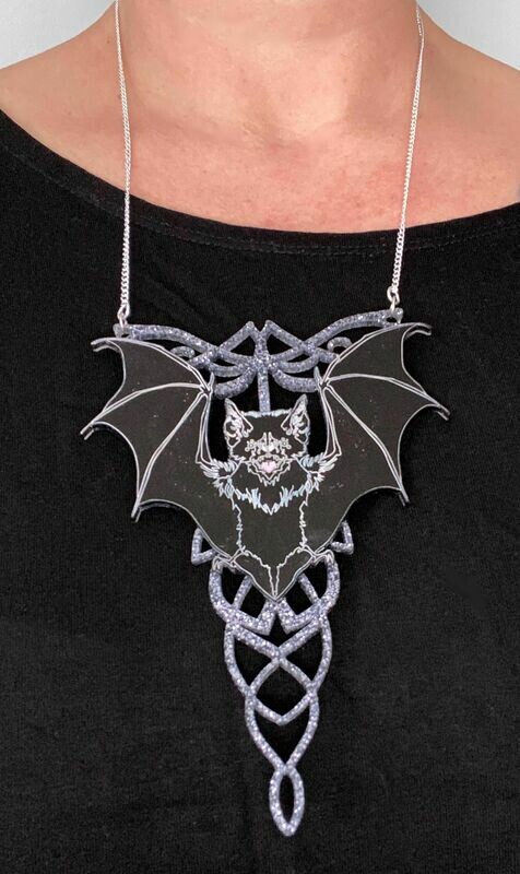 Gothic Filigree Bat Necklace