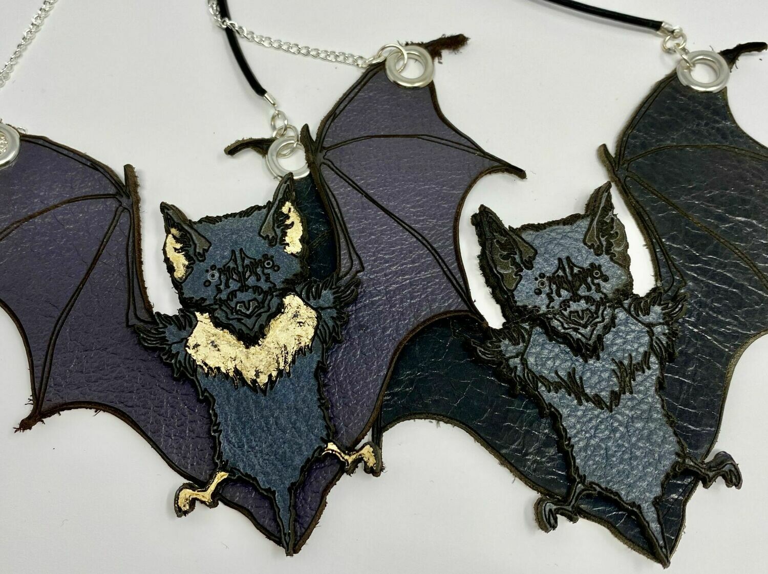 Leather Vampire Bat Necklace