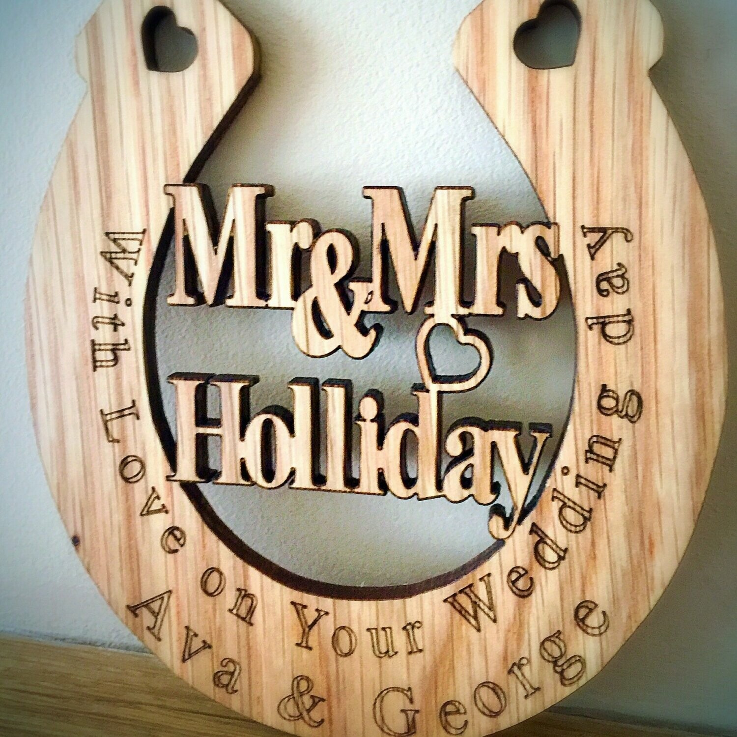 Traditional Mr & Mrs Wedding Horse Shoe