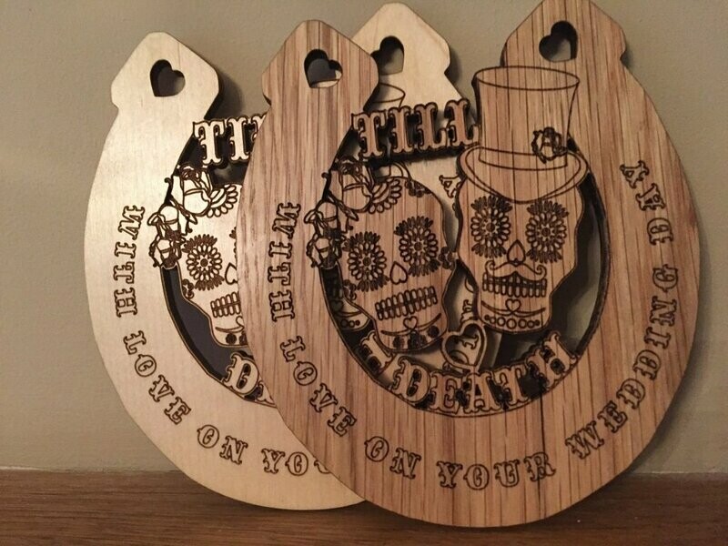 A Day of the Dead Alternative Wedding Horse Shoe