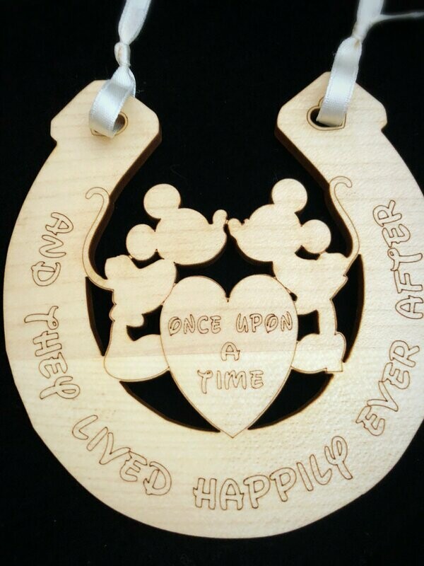 Disney Mickey and Minnie Large Heart Wedding Horse Shoe