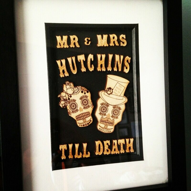 "Til Death" Day of the Dead Keepsake Frame