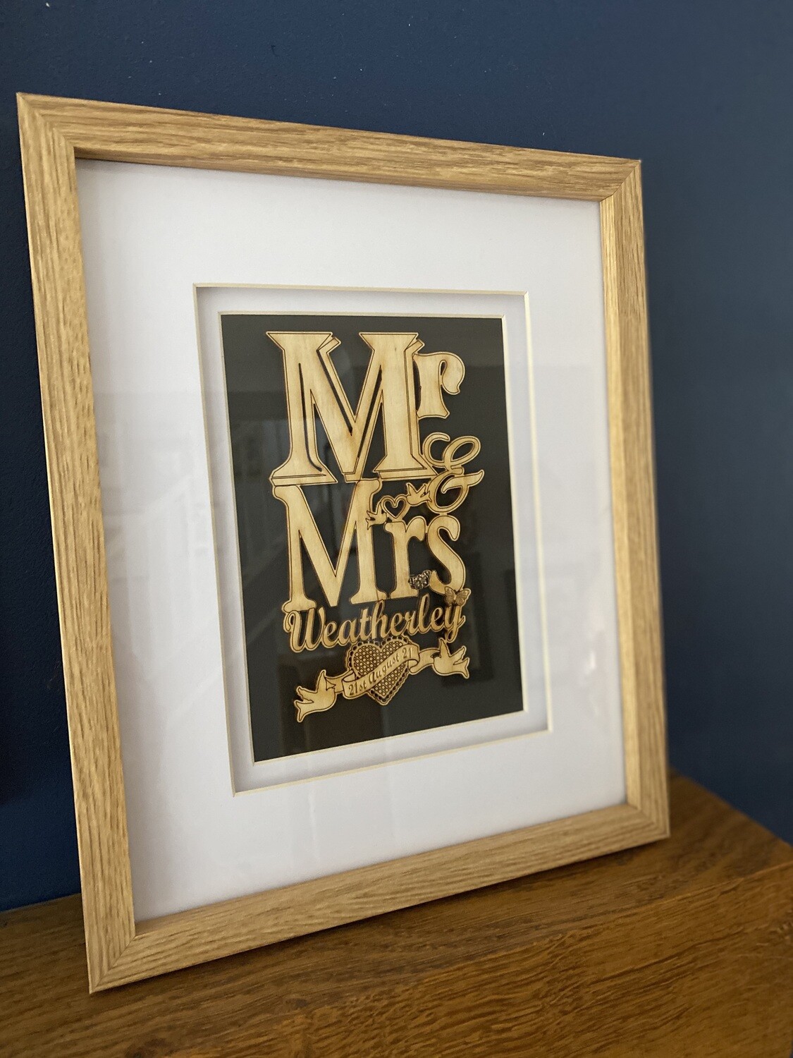 Mr & Mrs Wedding Day Keepsake Frame