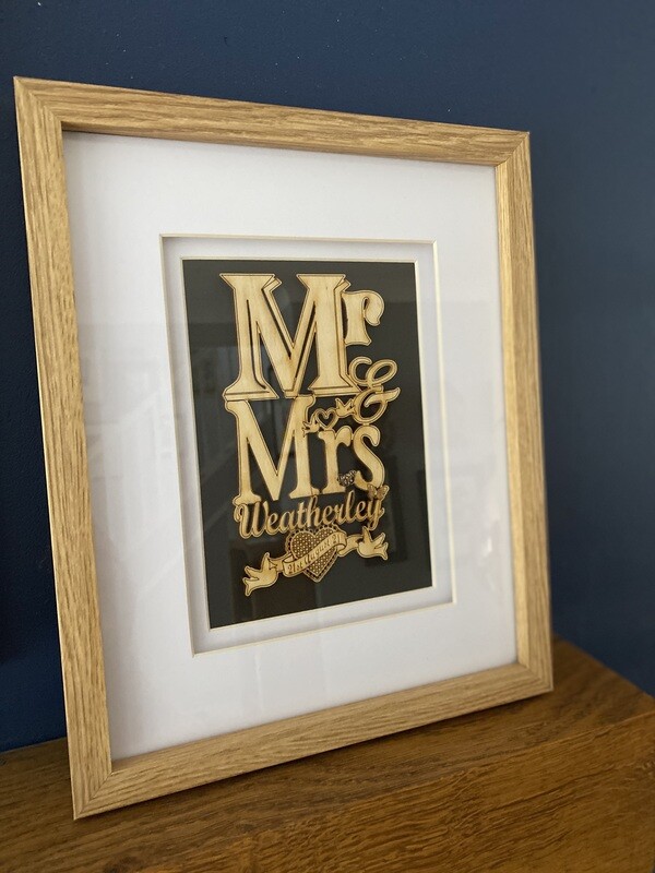 Mr & Mrs Wedding Day Keepsake Frame