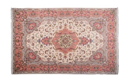 Tabriz 50R tappeto in lana annodato a mano con inserti in seta 202x305cm