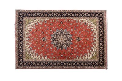 Tabriz ghali tappeto in lana annodato a mano con inserti in seta 205x298cm