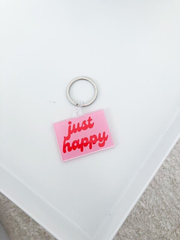 "just happy" Key Chain