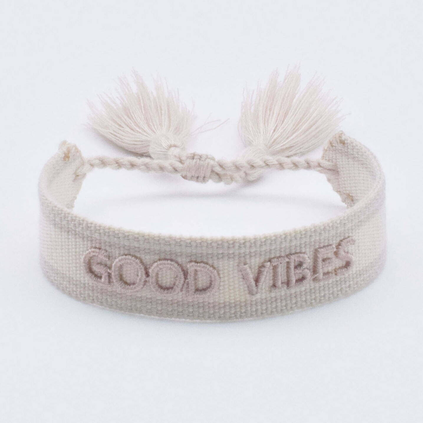 CANVAS Armband "Good vibes" sand