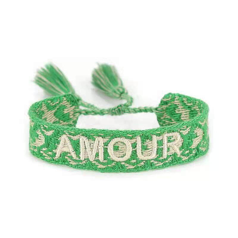CANVAS Armband "Amour" grün