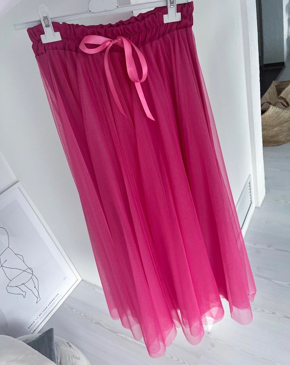 Tüllrock knöchellang in pink