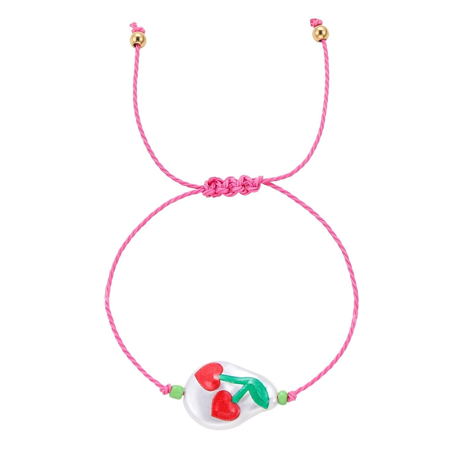 Seilarmband mit Kirsch auf einer Perle