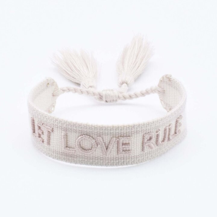 CANVAS Armband "Let love rule" sand