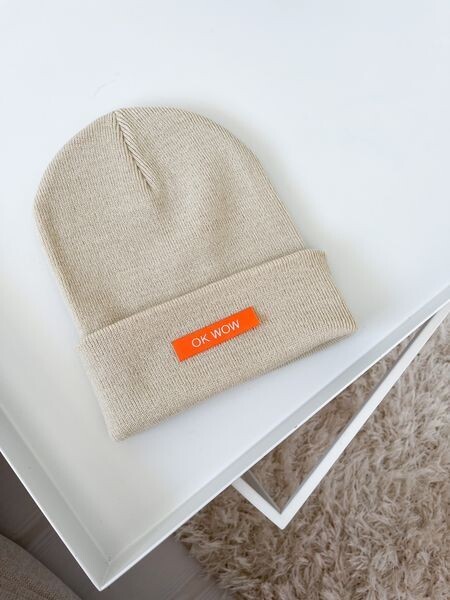 Beanie "OK WOW" orange