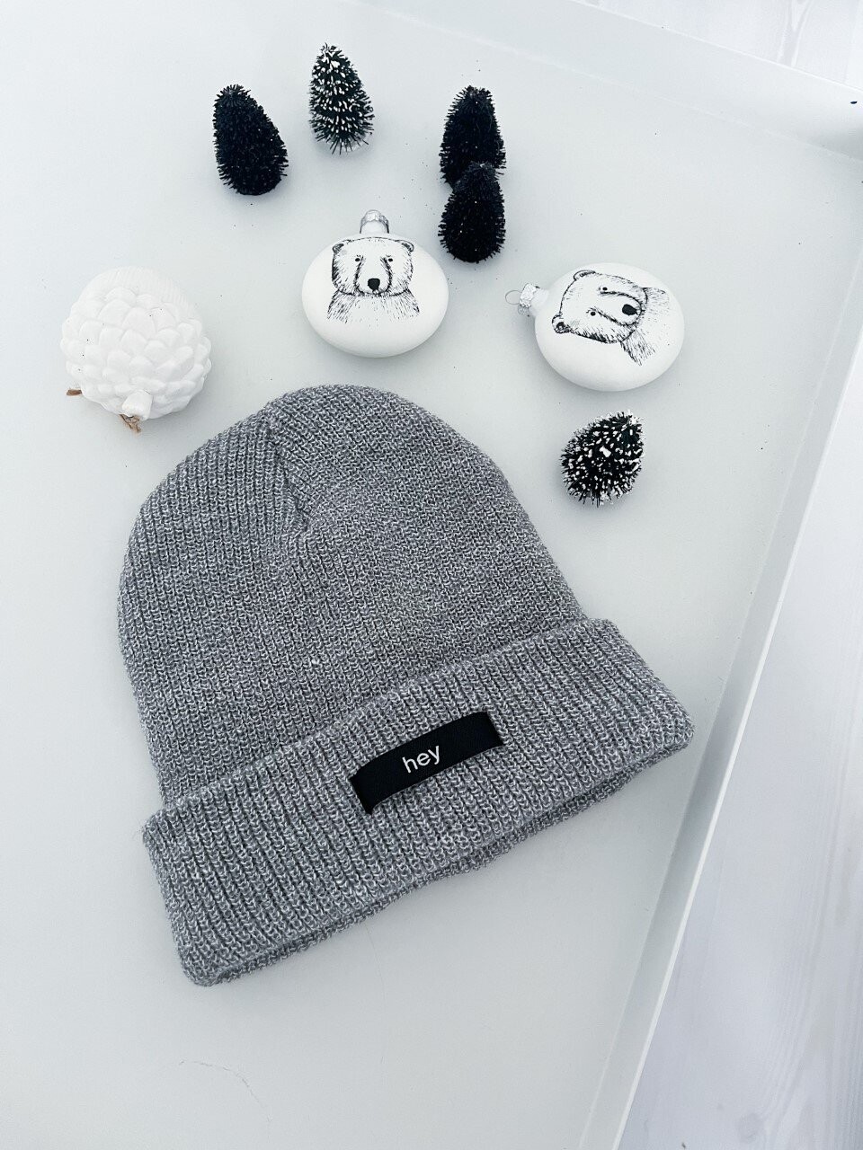Beanie "hey" - Grobstrick