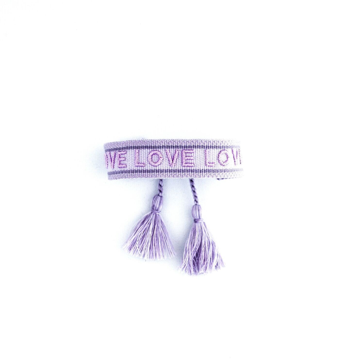 CANVAS Armband "LOVE IS LOVE" flieder