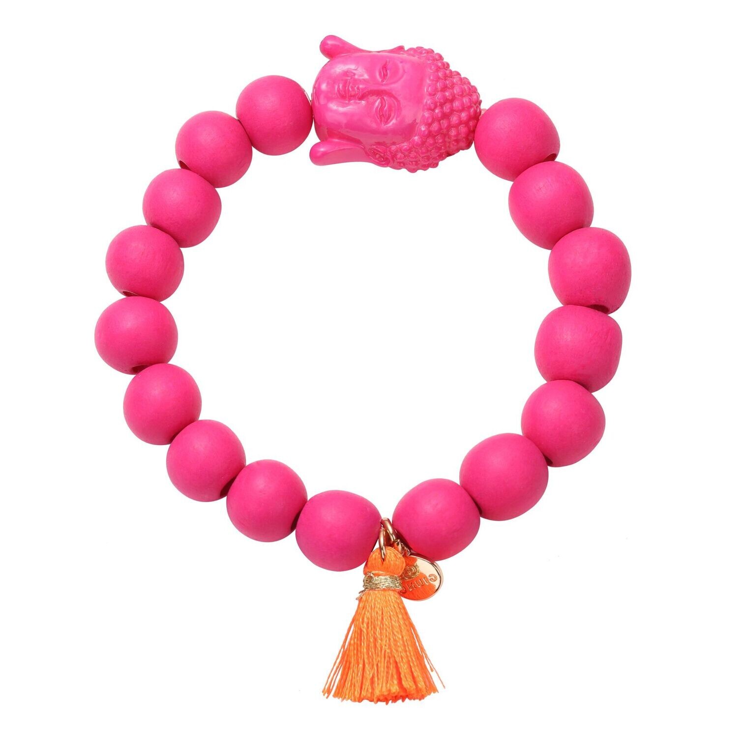 Elastisches Armband "Buddha" pink / orange