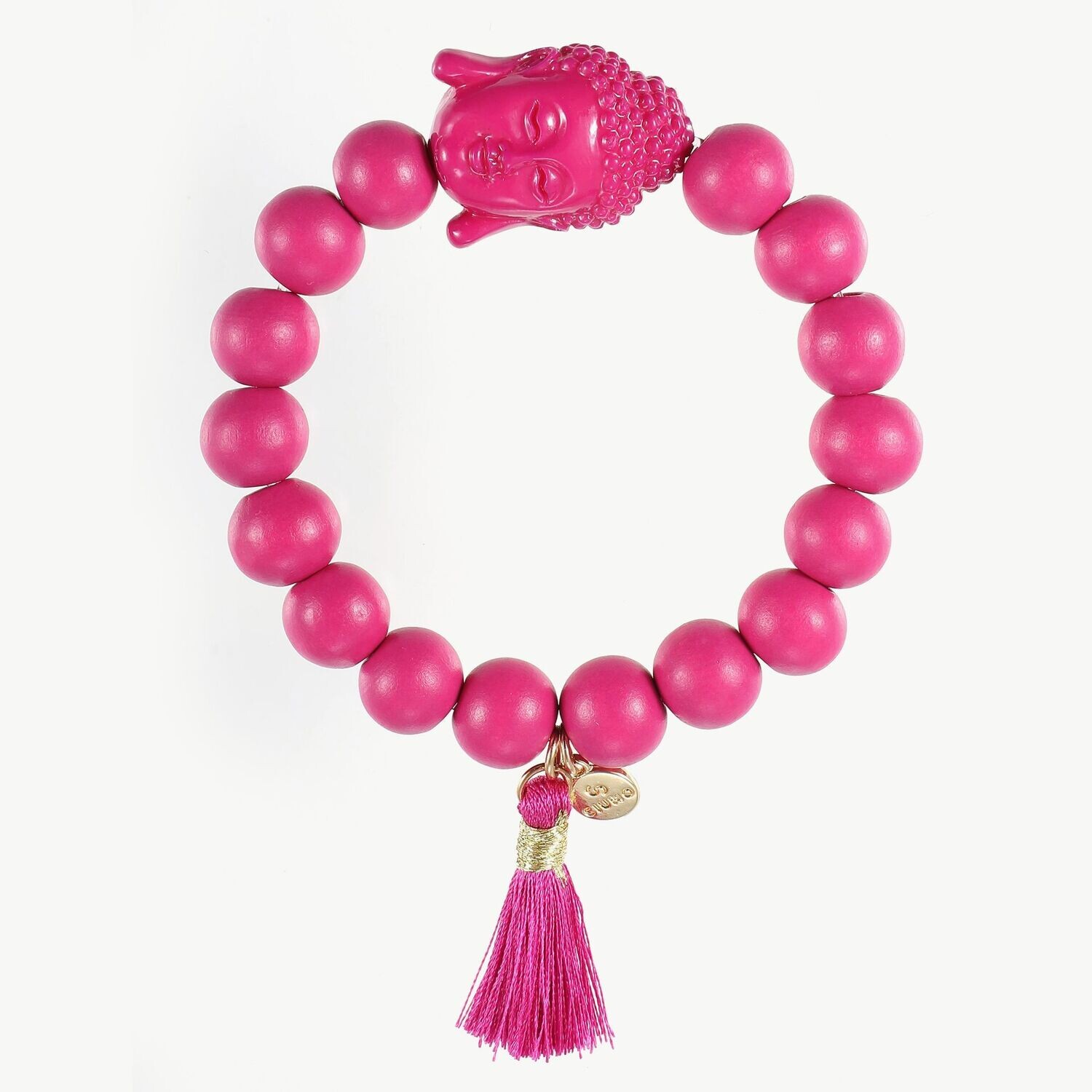 Elastisches Armband "Buddha" fuchsia