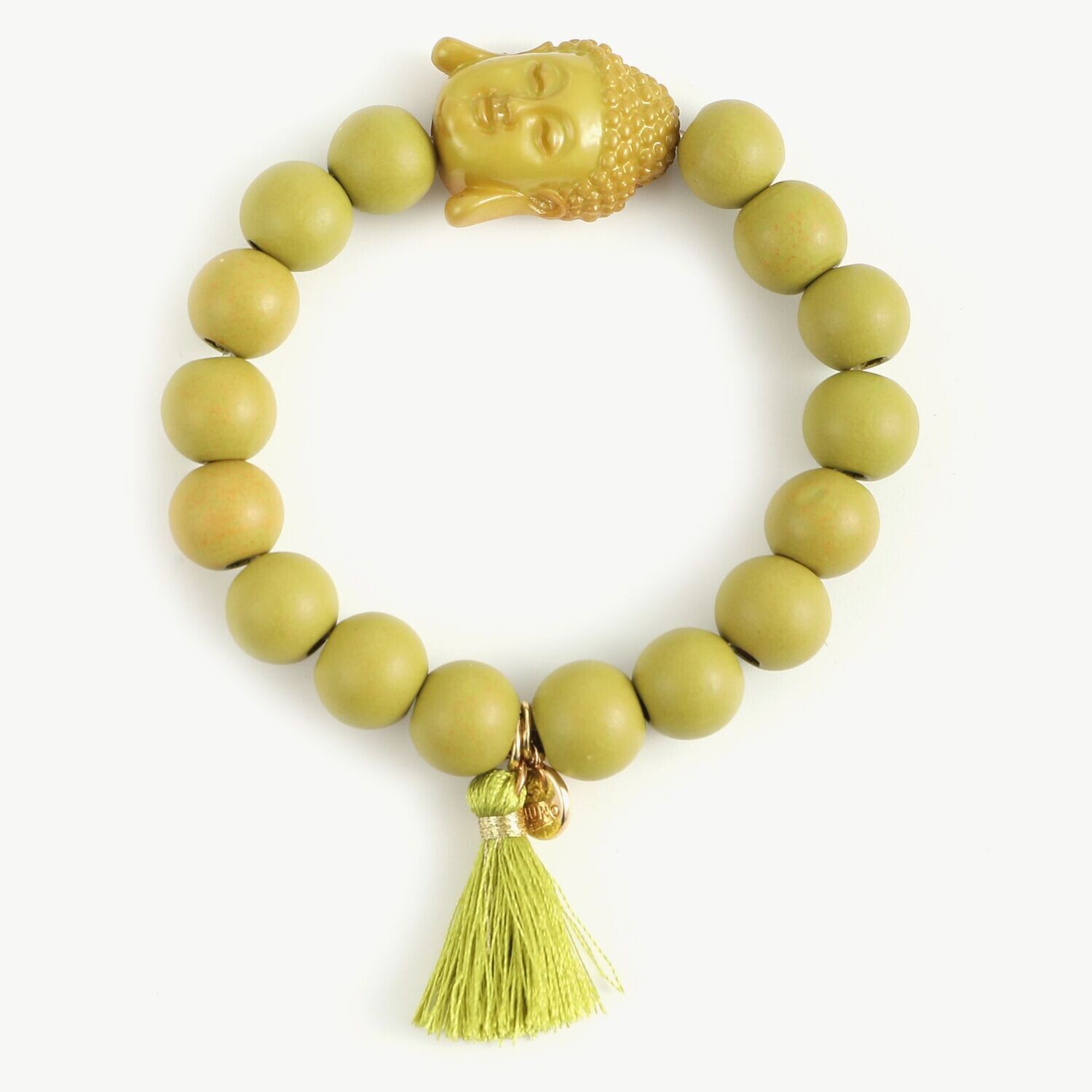 Elastisches Armband "Buddha" oliv