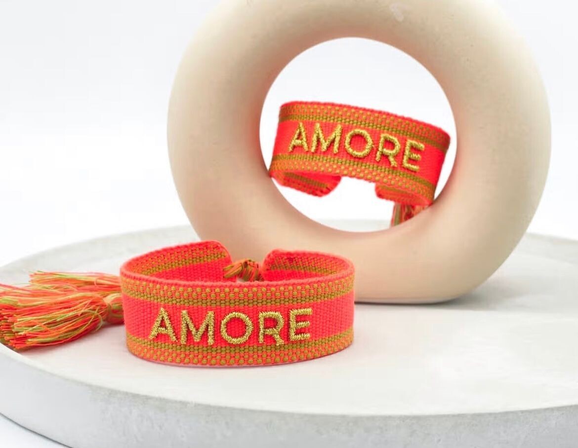 CANVAS Armband "AMORE" orange