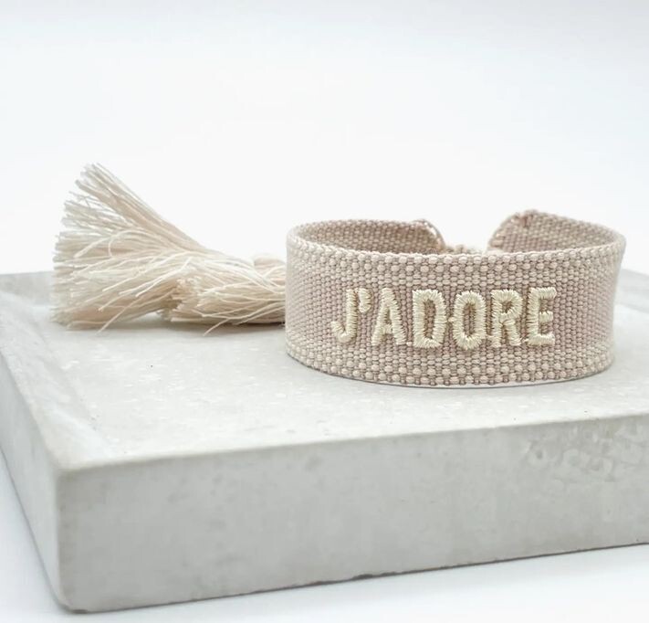 CANVAS Armband "Jadore" beige