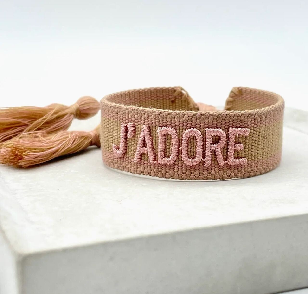 CANVAS Armband "Jadore" beige/rosa