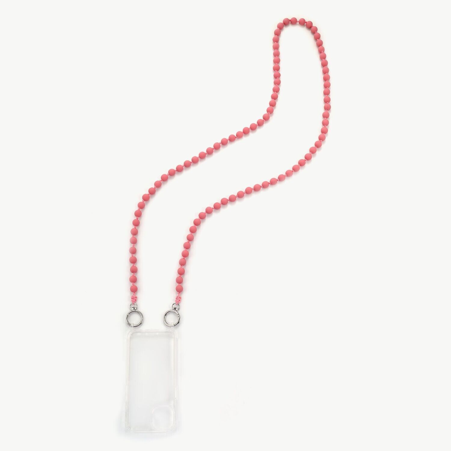 Acryl-Perlen Handy-Kette in rose / matt