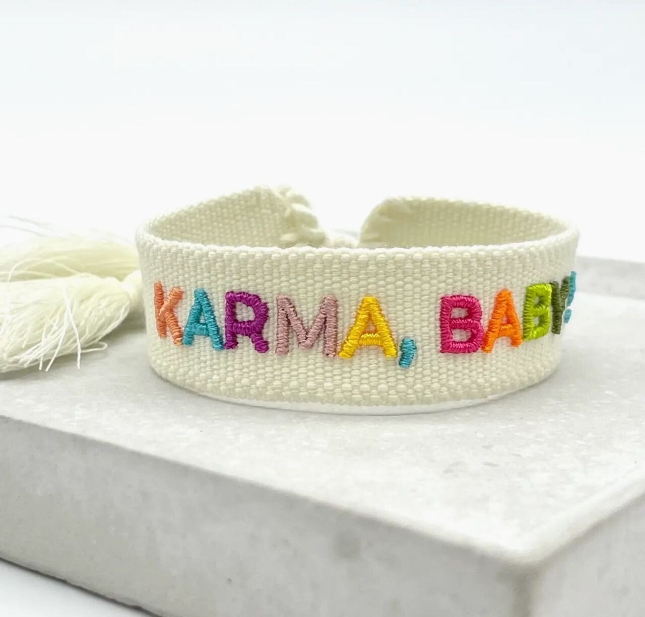 CANVAS Armband  "Karma, Baby"