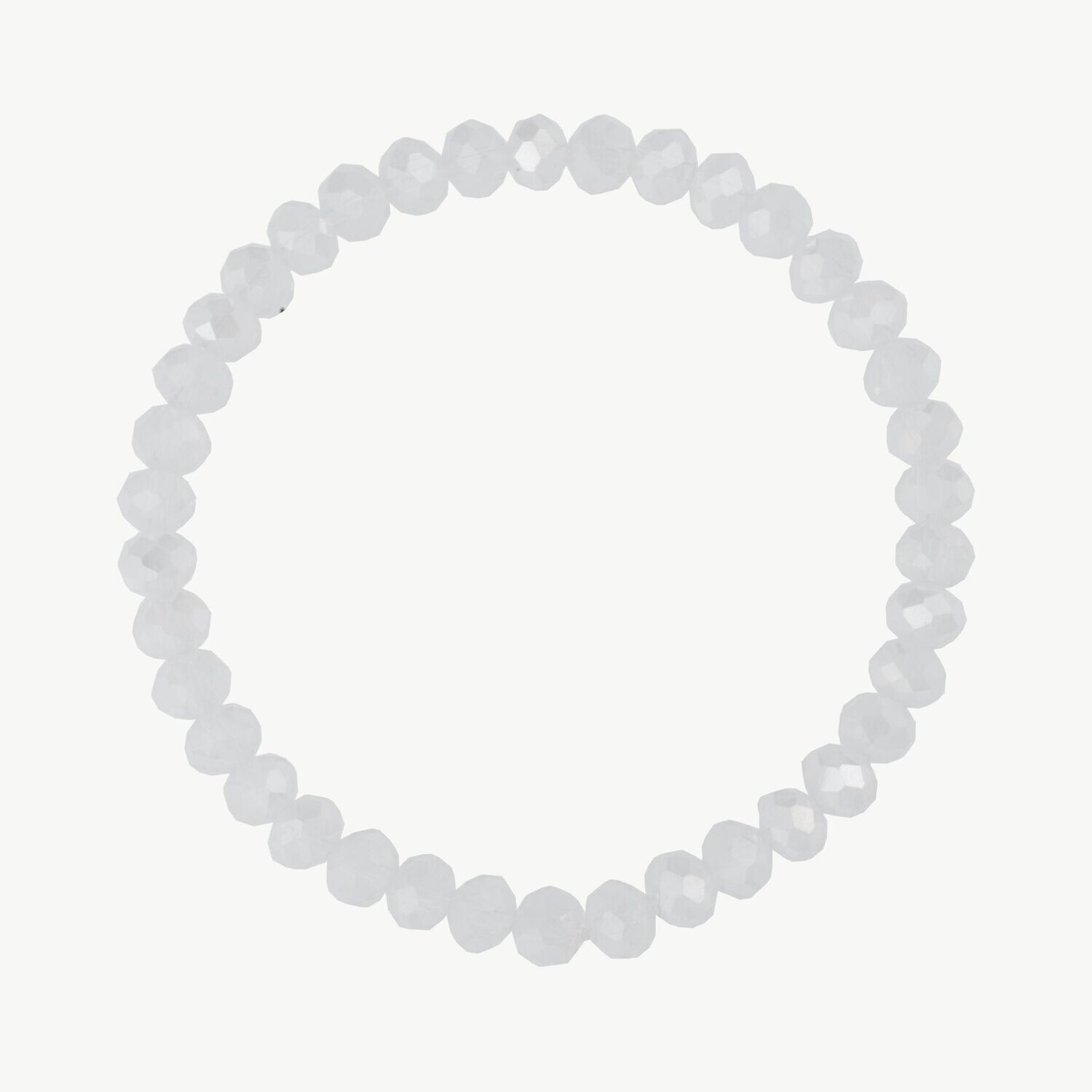 Elastisches Kristallarmband weiß