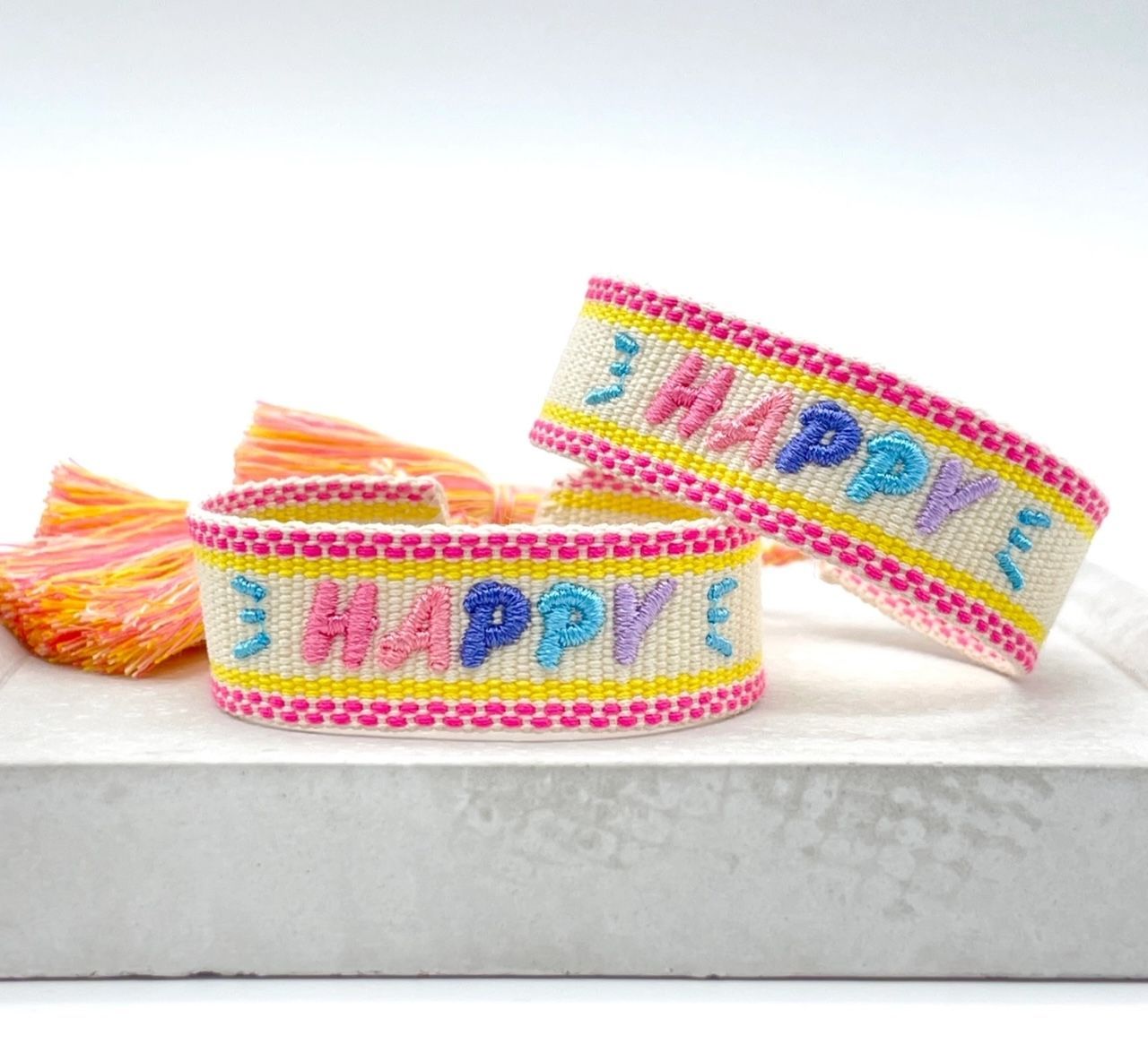 CANVAS Armband "Happy"