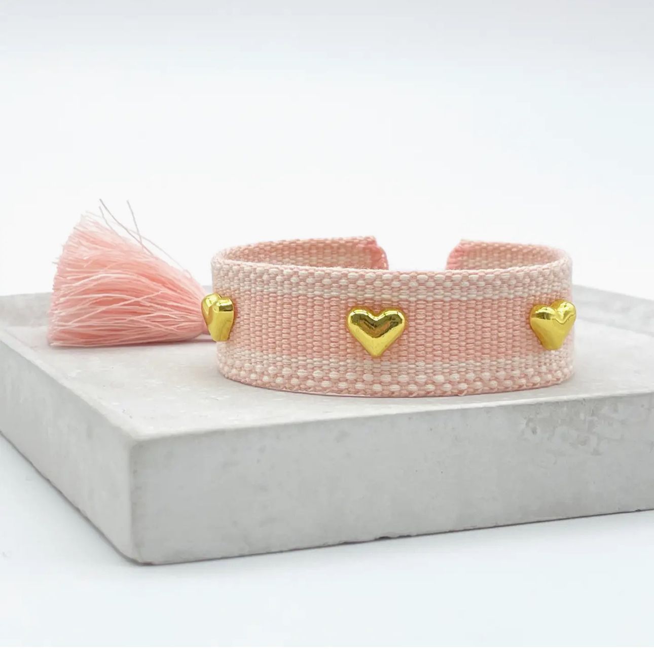 CANVAS Armband "Herz" / rosa / gold