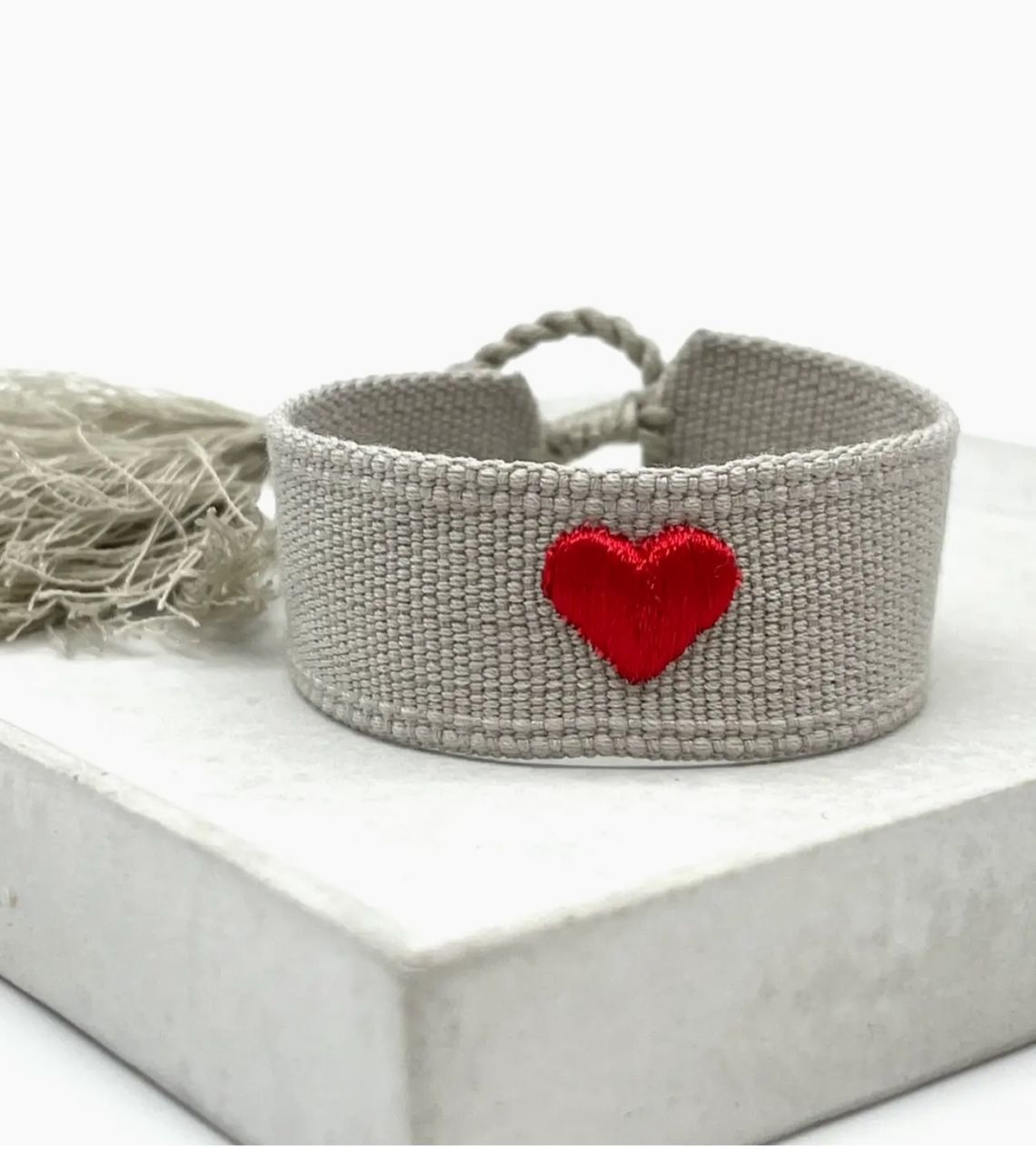 CANVAS Armband "Herz" rot