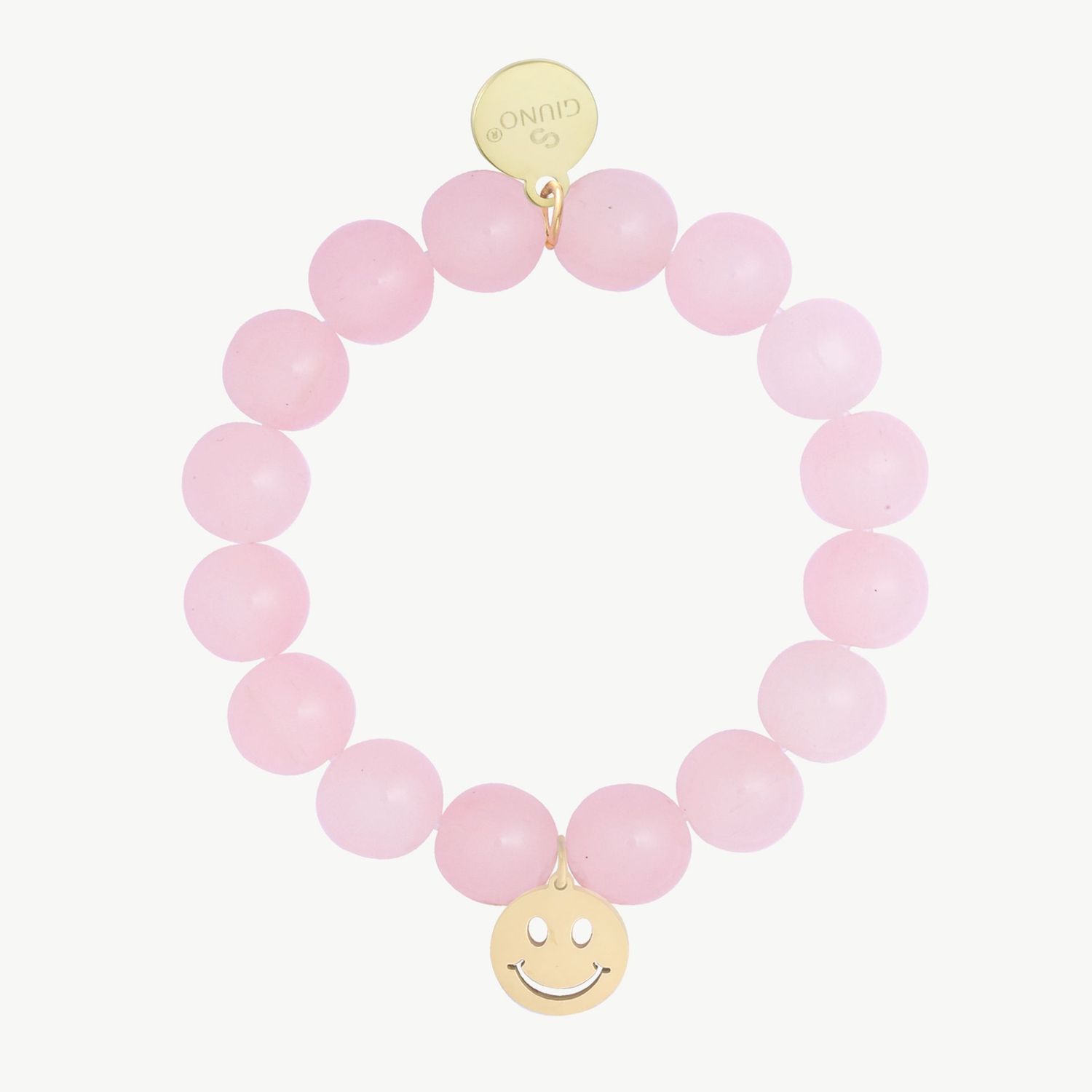Armband Smiley elastisch rosa