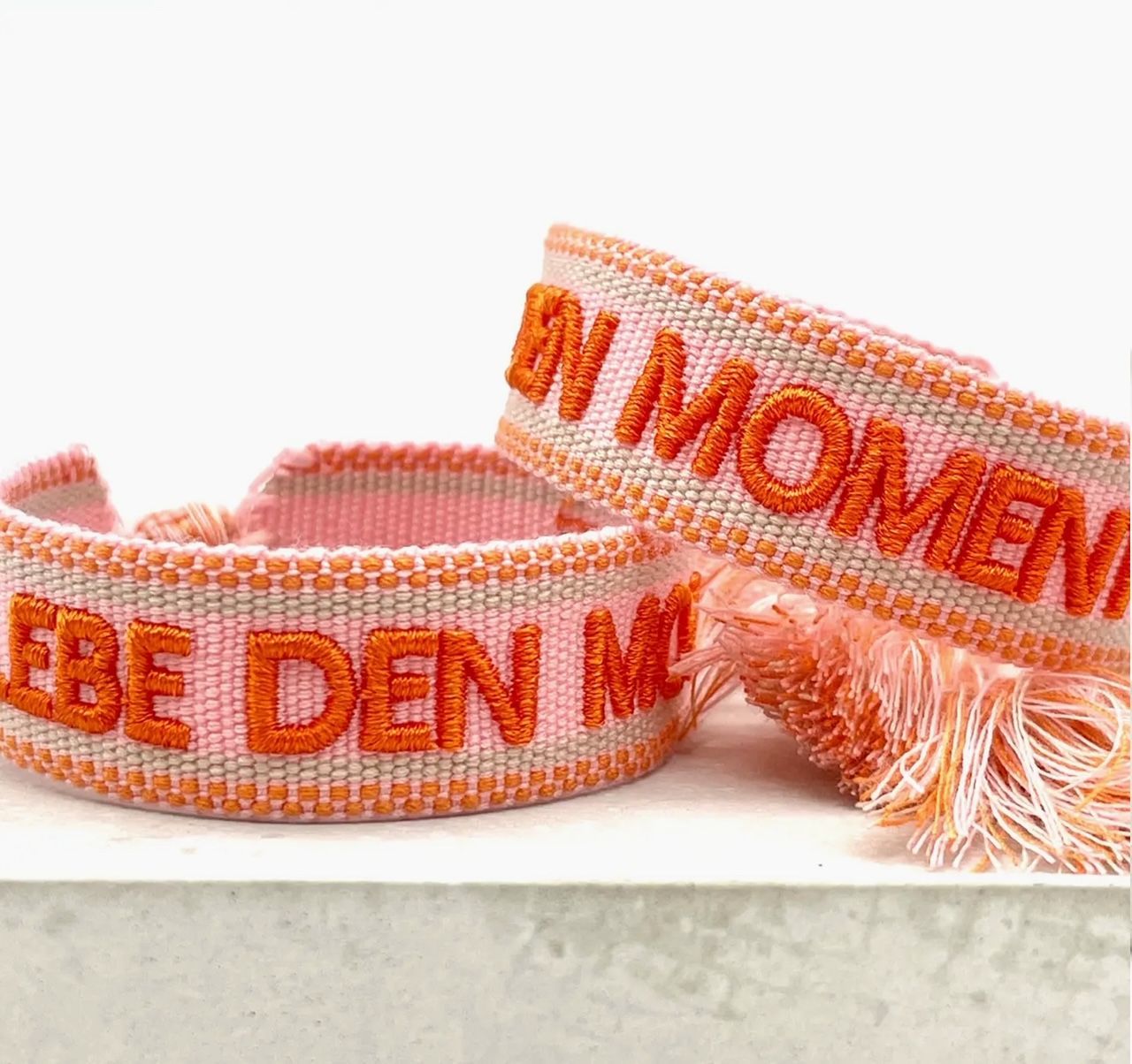 CANVAS Armband "Lebe den Moment"