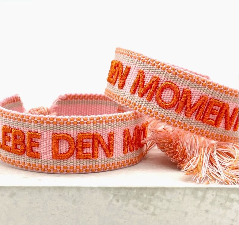 CANVAS Armband "Lebe den Moment"
