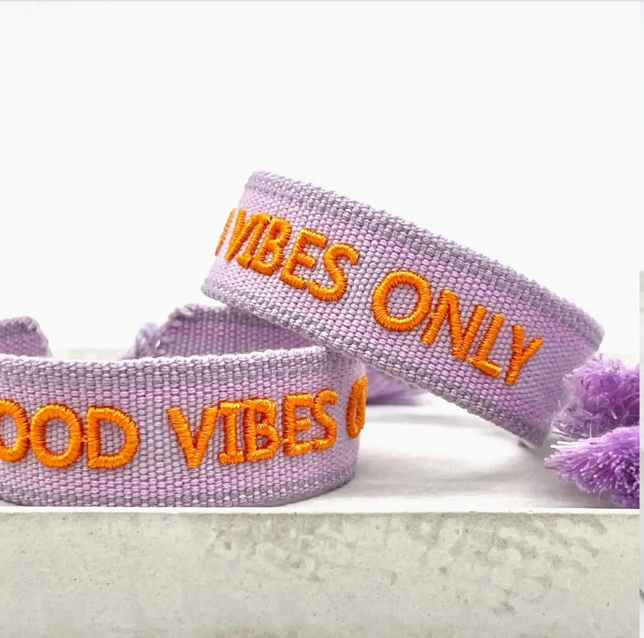 CANVAS Armband "Good vibes only"